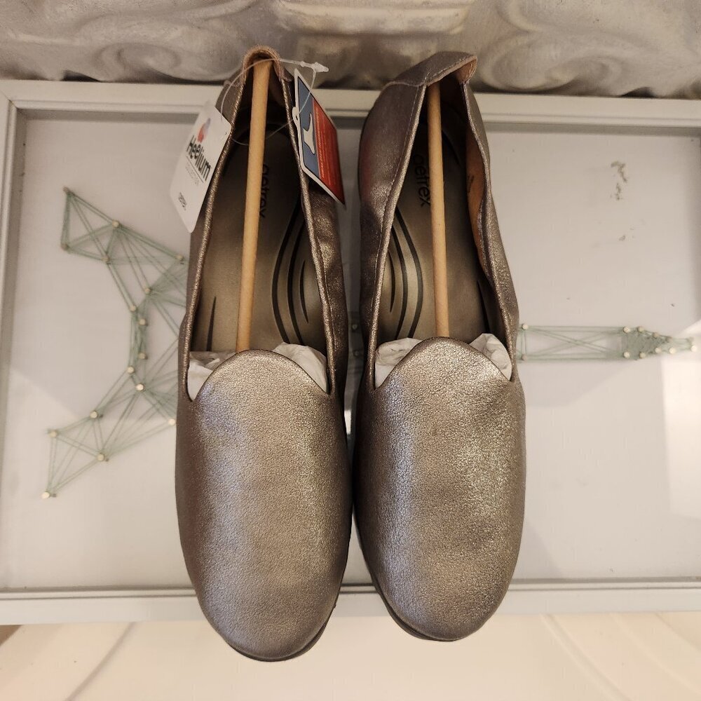Aetrex "Liz" Brushed Silver Pull on Shoes. NIB. Size EU 43/US 11.5-12 - Picture 4 of 12